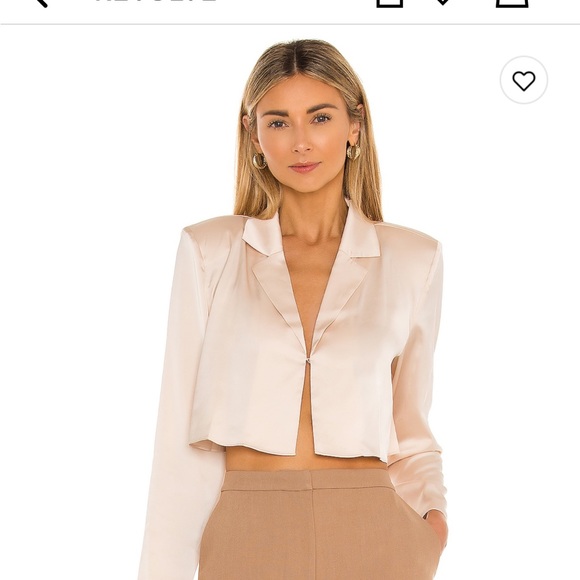 L'Academie Crop Blouse in Blush (L) - Picture 1 of 4